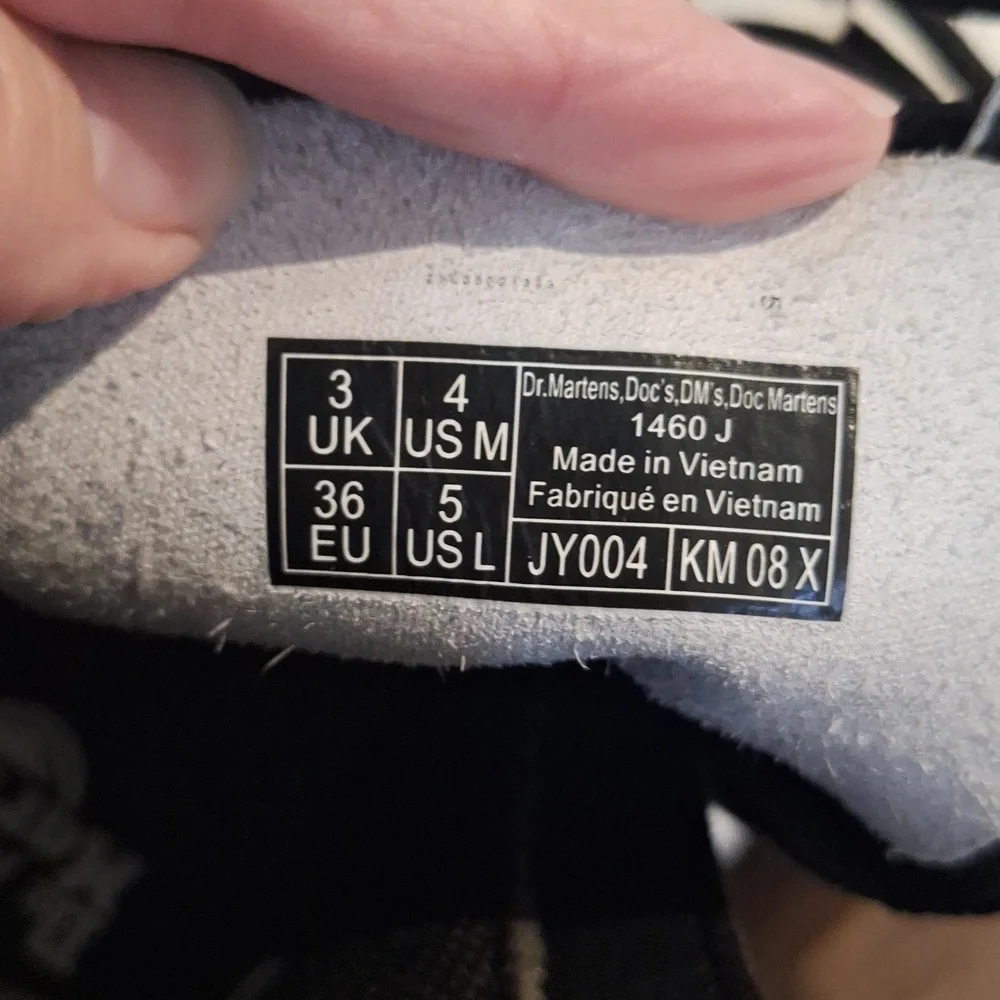 Dr. Martens Air Wair With Bouncing Soles White With Black Details Kids Size 4
